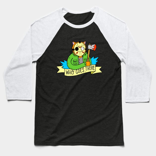 Axe Cat (Tittybats Design) Baseball T-Shirt by whogoestherepodcast